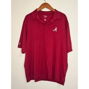 Antigua University of Alabama Polo Shirt Men's XL Boxy Fit Crimson Red Quick Dry